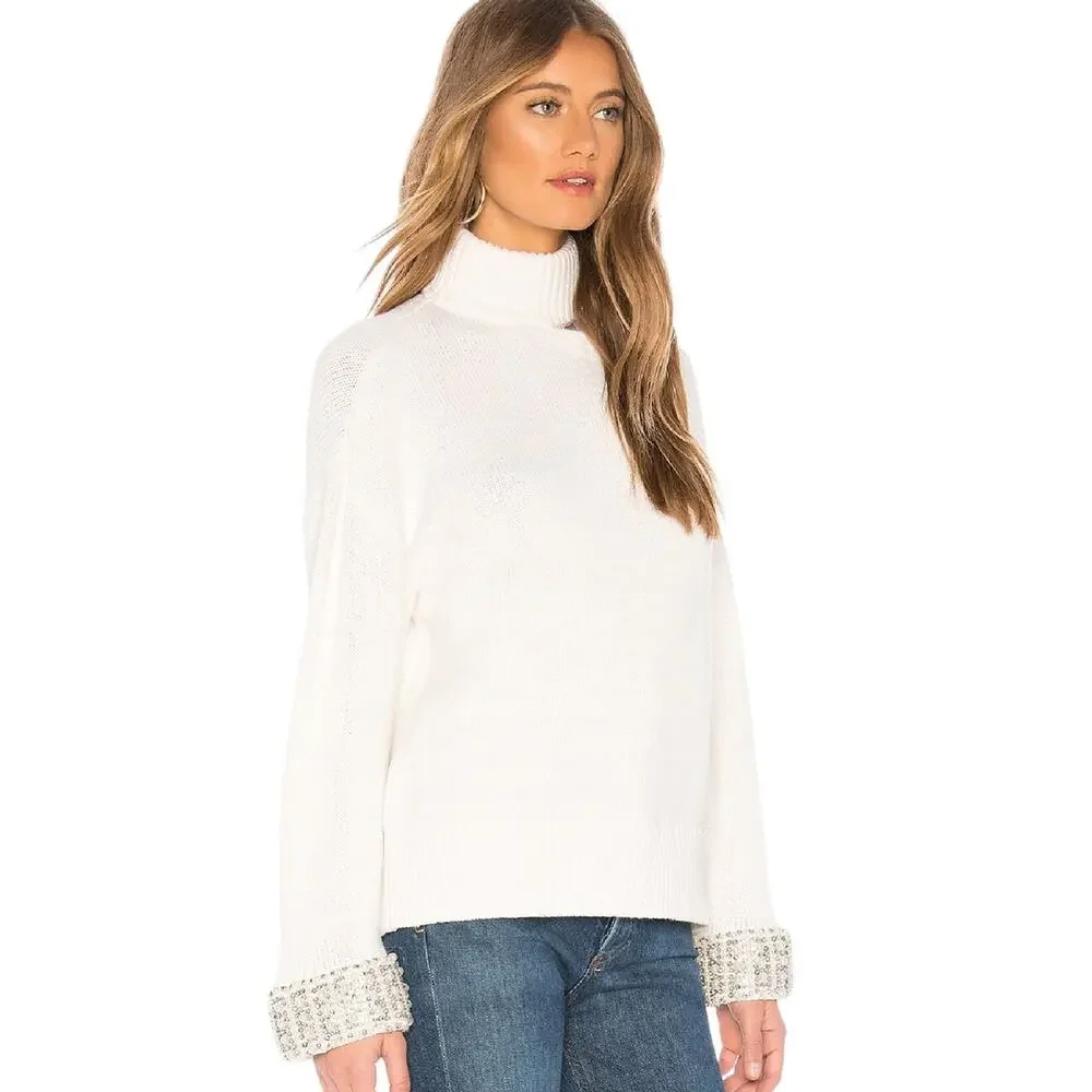 Alice‎ + Olivia Gemini Turtleneck Sweater Wool Blend Knit Soft White Size Small - Picture 3 of 14